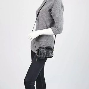 $1,090 Saint Laurent Croc Embossed Mini Camera Bag
